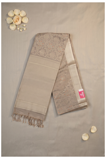 Champagne Pure Silk Banarasi Wedding & Party Wear Saree