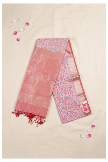 Blush Pink South Tissue Silk Wedding & Party Wear Saree