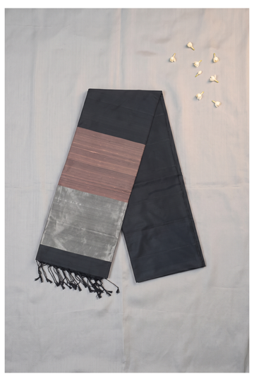 Black South Tissue Silk Wedding Party Wear Saree