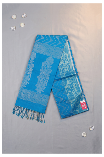 Azure Blue Banarasi Tissue Silk Wedding & Party Wear Saree