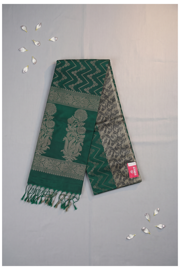 Bottle Green Banarasi Pure Silk Wedding Saree