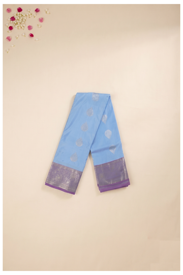 Powder Blue Banarasi Art Silk Wedding Saree