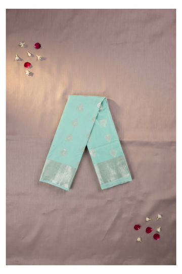 Mint Green Banarasi Art Silk Wedding & Party Wear Saree