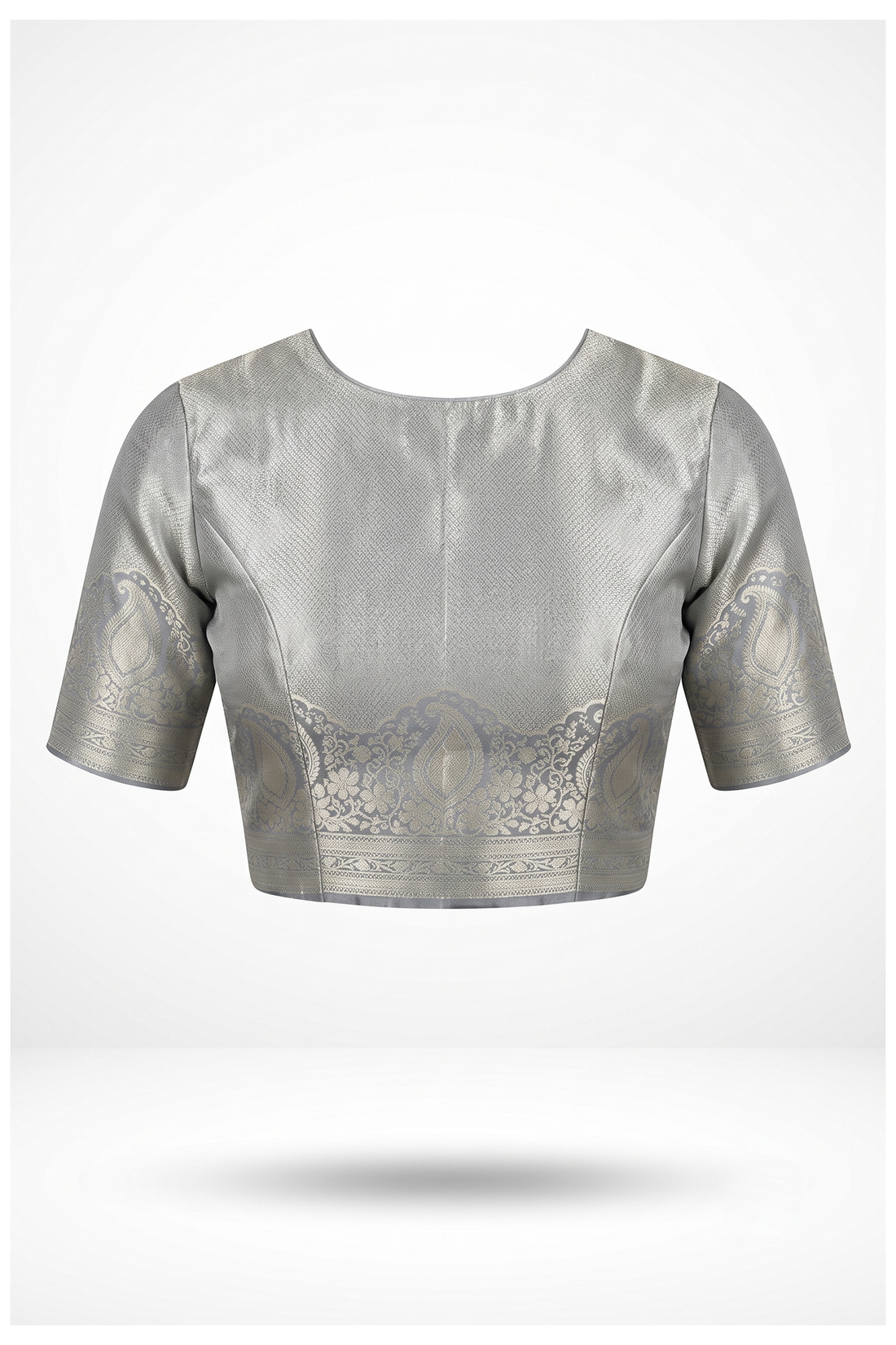 Silver Grey South Tissue Silk Wedding & Party Wear Saree