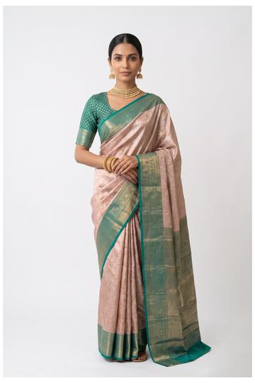 Champagne South Tissue Silk Wedding & Party Wear Saree