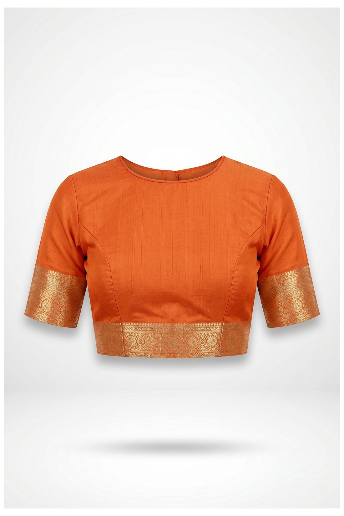 Tangerine Orange Banarasi Silk Saree With Weaving