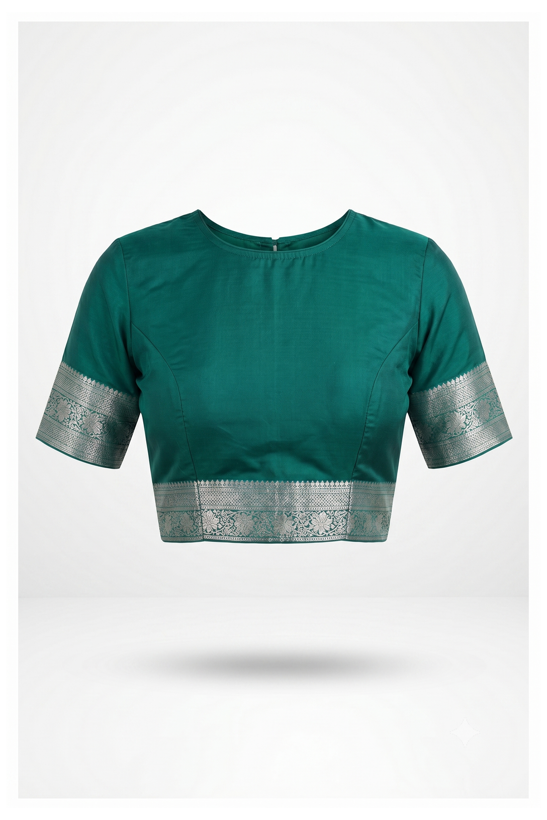 Teal Banarasi Silk Saree With Jaal Weaving