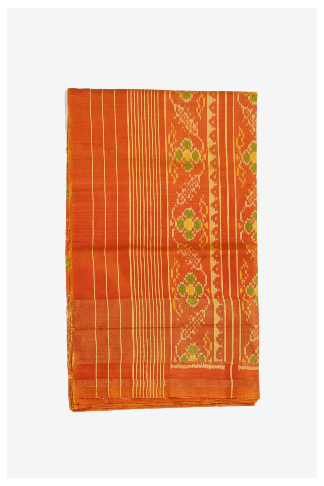 Rust Pure Silk Patola Wedding & Party Wear Saree