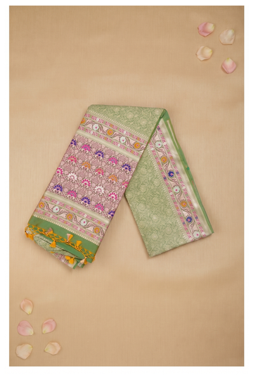 Pistachio Green Banarasi Art Silk Wedding & Party Wear Saree
