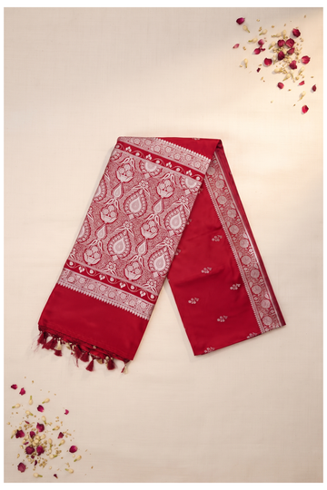 Crimson Red Banarasi Art Silk Wedding & Party Saree