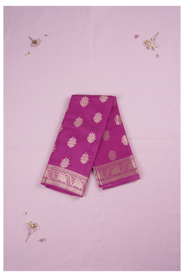 Magenta Banarasi Art Silk Wedding Party Wear Saree