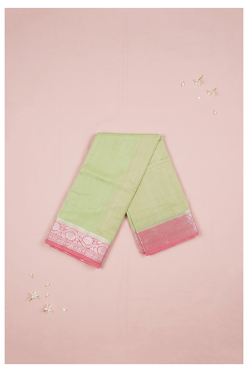 Pistachio Green Banarasi Art Silk Wedding & Party Wear Saree