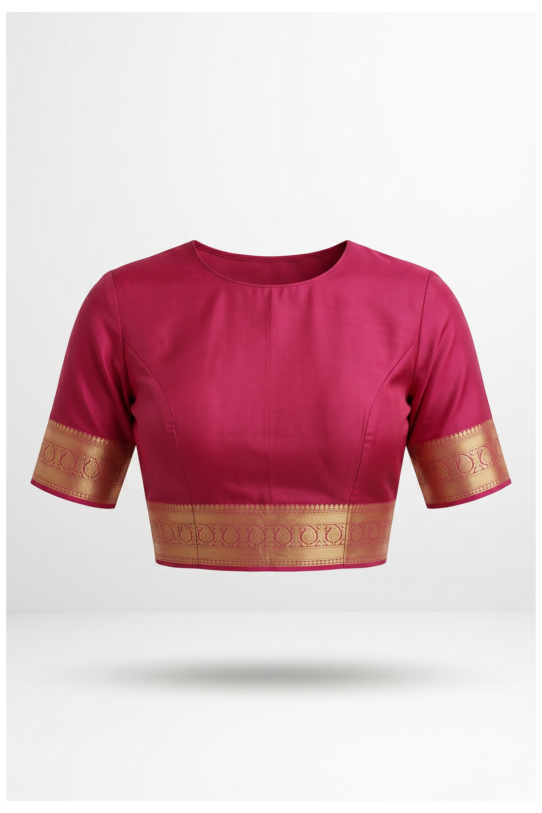 Magenta Banarasi Silk Saree With Jaal Weaving