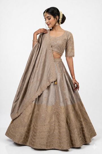 GREY LEHENGA CHOLI