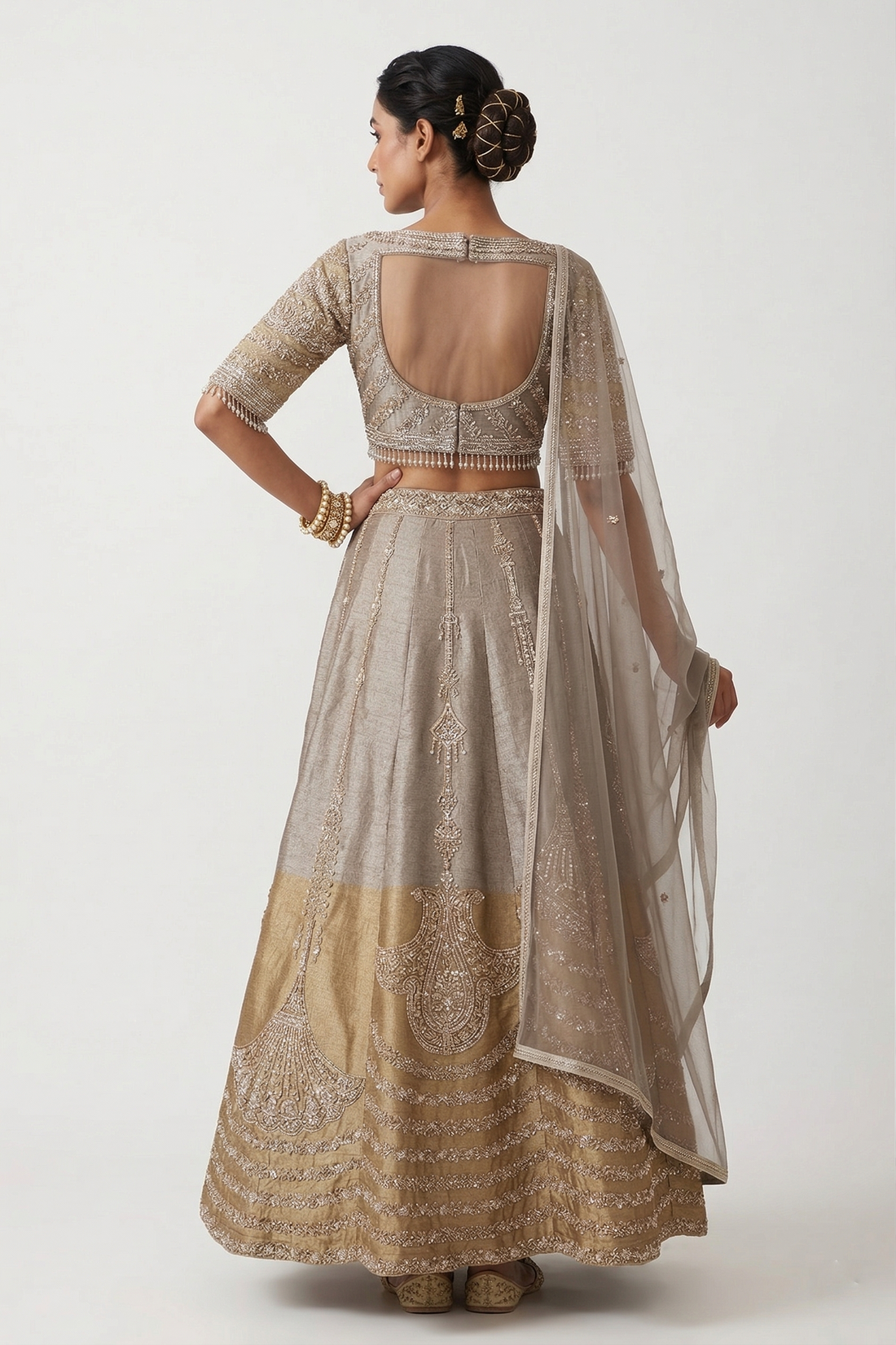 GREY LEHENGA CHOLI