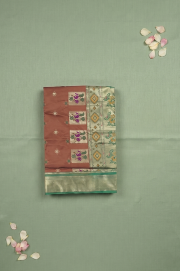 Rust Banarasi Art Silk Wedding Saree