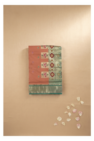 Rust Banarasi Art Silk Wedding Saree