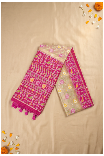 Rani Pink Banarasi Art Silk Wedding & Party Wear Saree