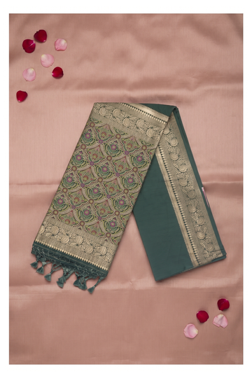 Bottle Green Banarasi Art Silk Wedding Saree