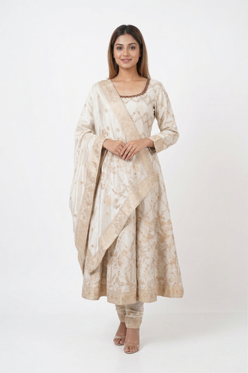 Ivory Anarkali Set
