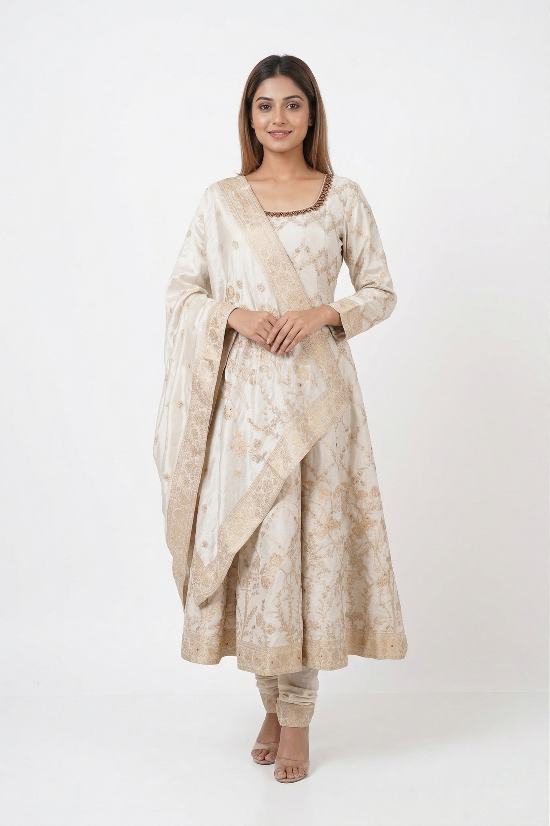 Ivory Anarkali Set