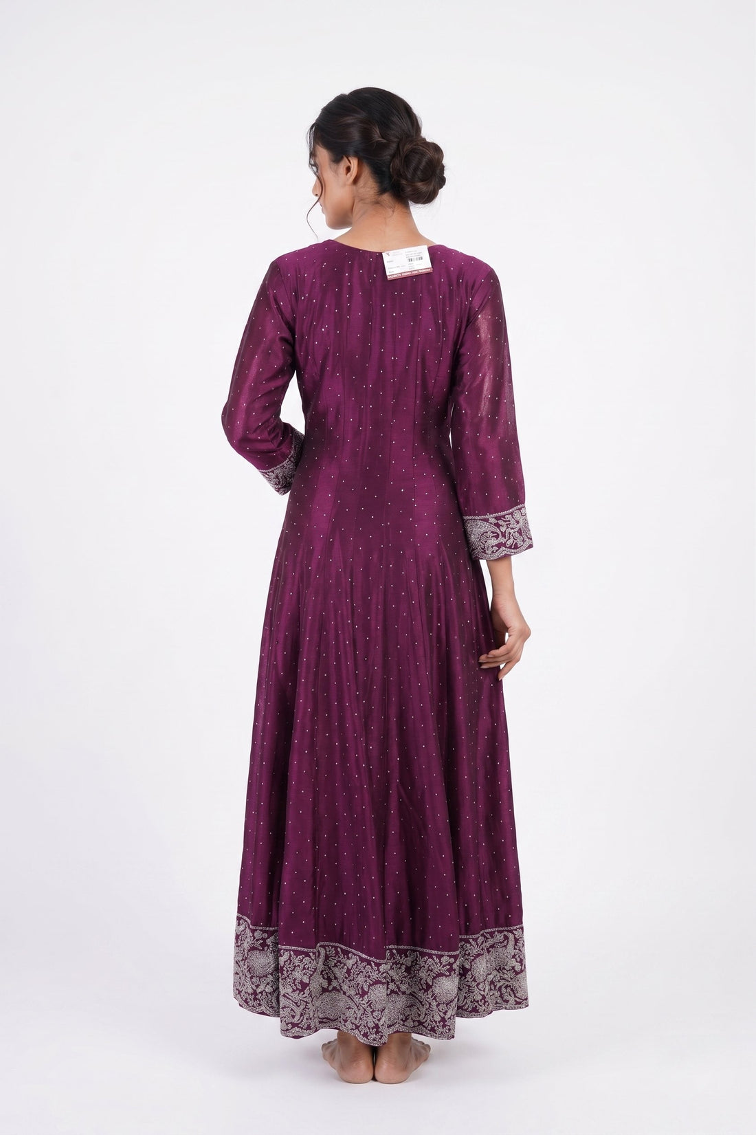 Royal Wine Embroidered Anarkali Gown Set