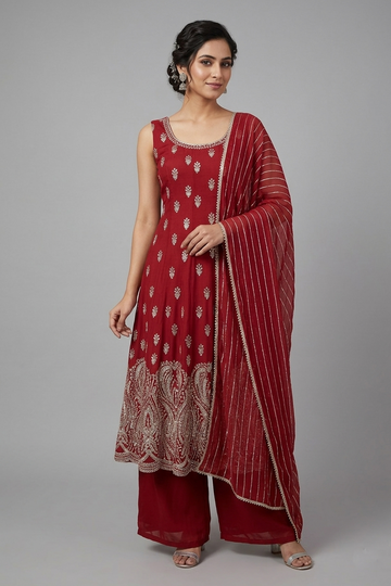Red Kurta Palazzo