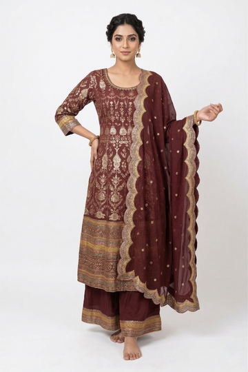 Maroon Kurta Set