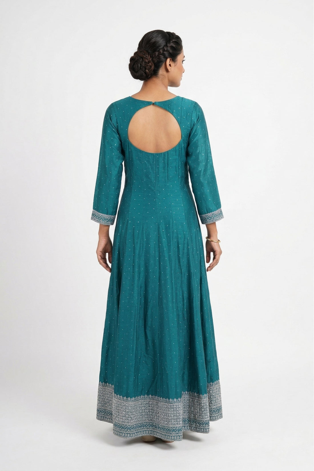 Graceful Teal Green Embroidered Anarkali Suit With Dupatta