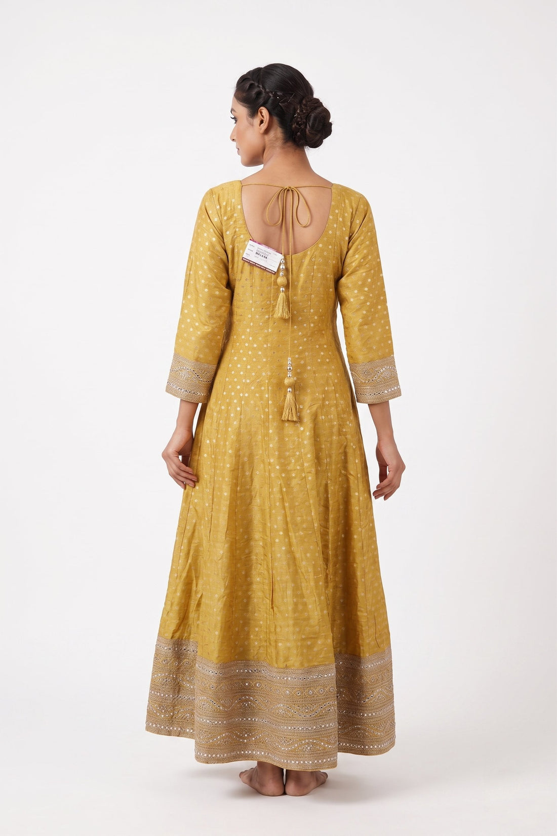 Golden Glow Embroidered Anarkali Gown Set