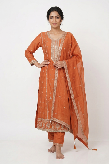 Orange Kurta Set