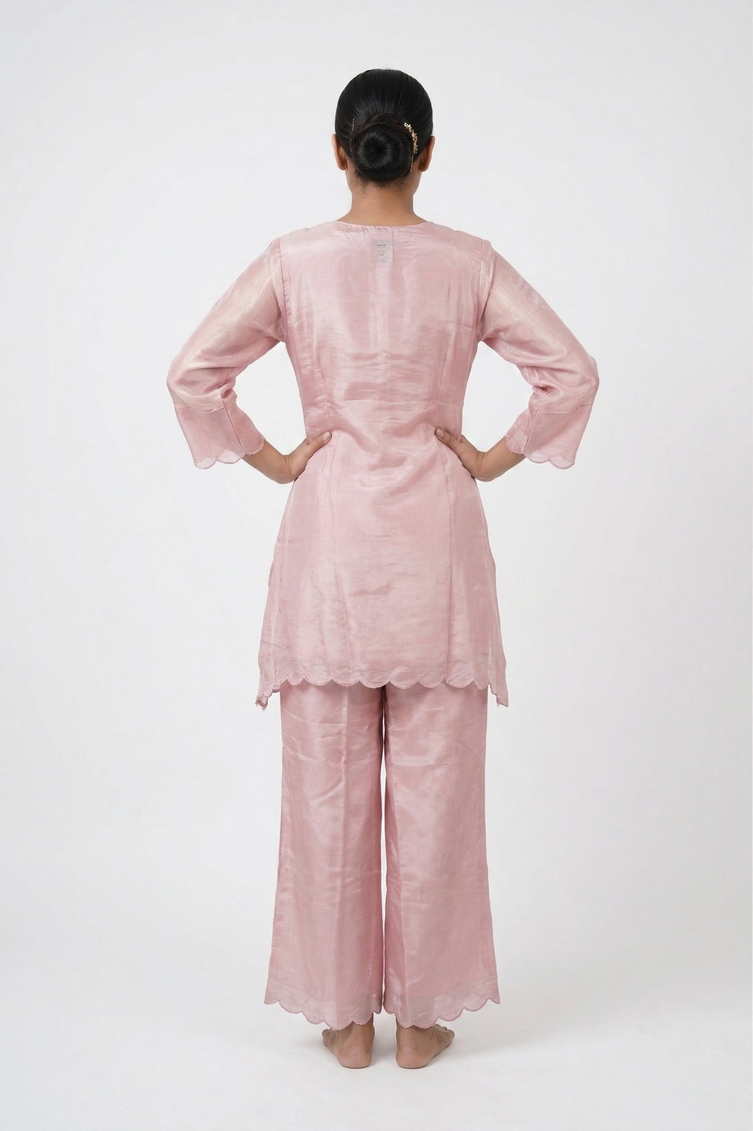 Blush Pink Mirror Work Co-Ord Indo Western Set