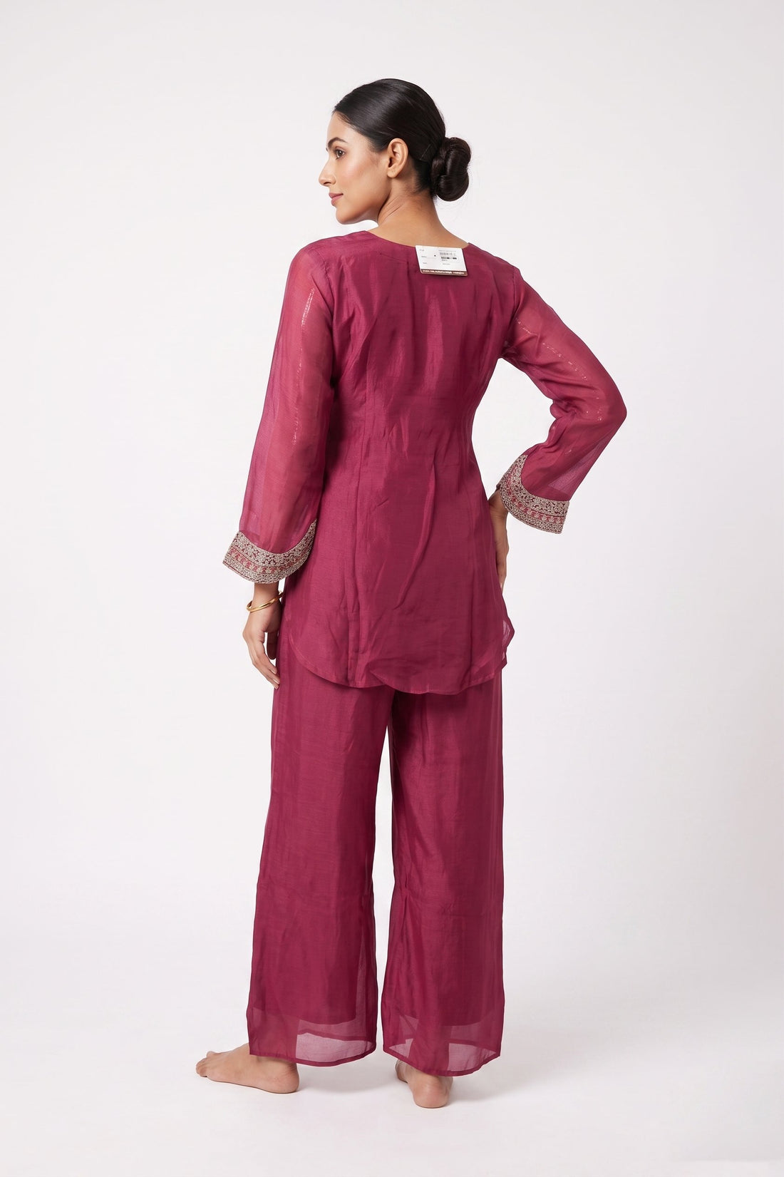 Rani Pink Embroidered Palazzo Suit Set