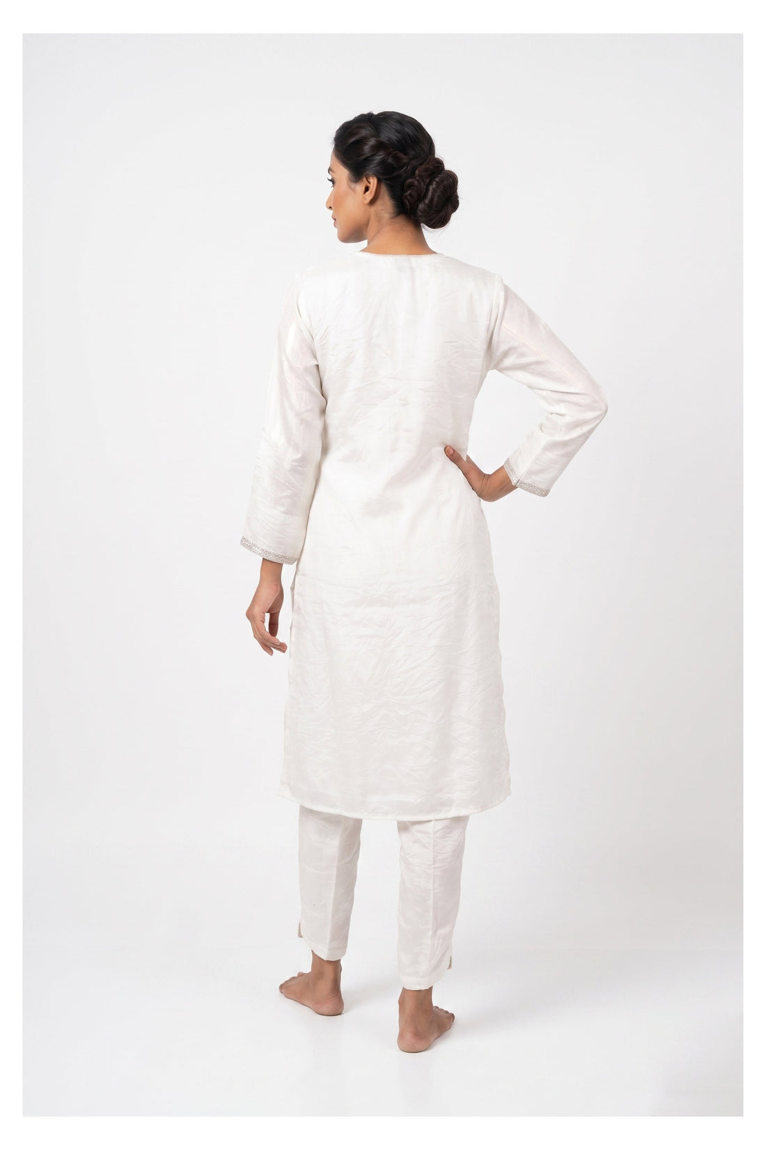 White Pastel Embroidered Designer Suit Set With Elegant Dupatta
