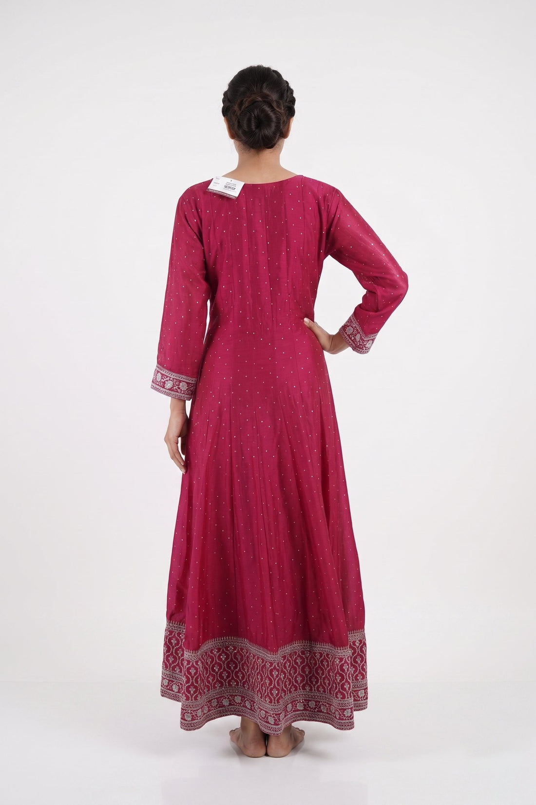 Radiant Pink Embroidered Anarkali Gown Set