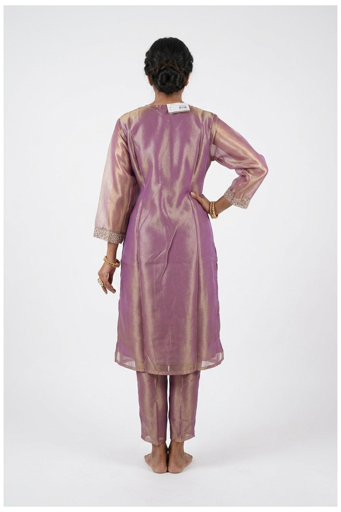 Dusty Rose Embroidered Kurta Pant Set With Dupatta