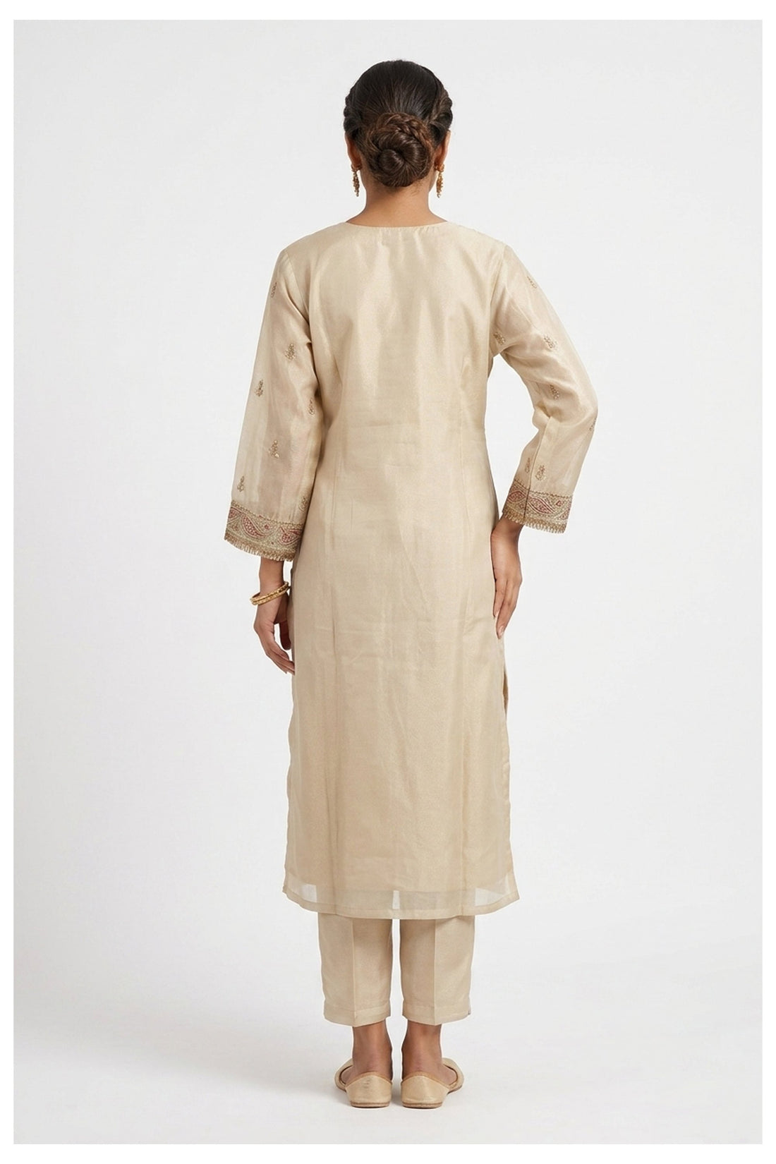Ivory Paisley Embroidered Luxury Suit Set With Designer Dupatta