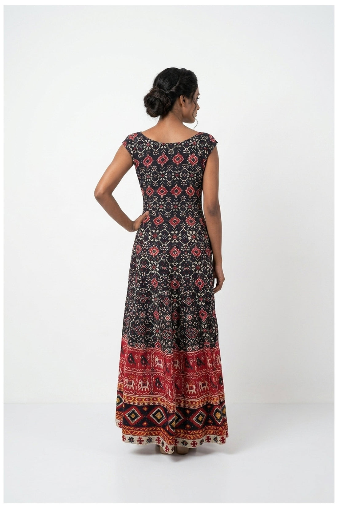 Tribal Print Anarkali Palazzo Set With Dupatta