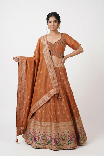 REDISH COPPER LEHENGA CHOLI