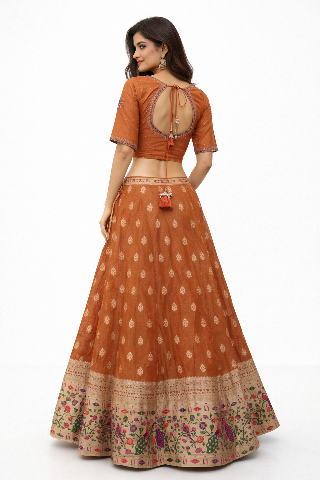 REDISH COPPER LEHENGA CHOLI