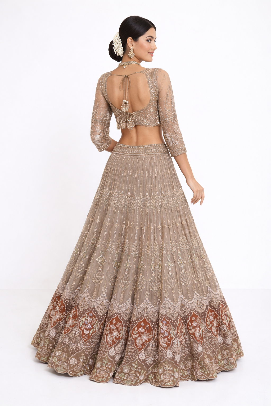 GREY LEHENGA CHOLI