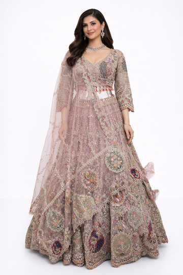 LIGHT ROSE GOLD LEHENGA CHOLI