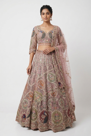 LIGHT ROSE GOLD LEHENGA CHOLI