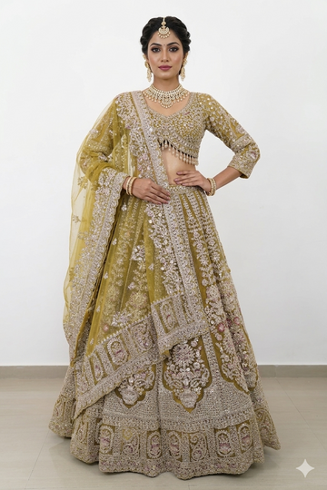 MEHENDI GREEN LEHENGA CHOLI