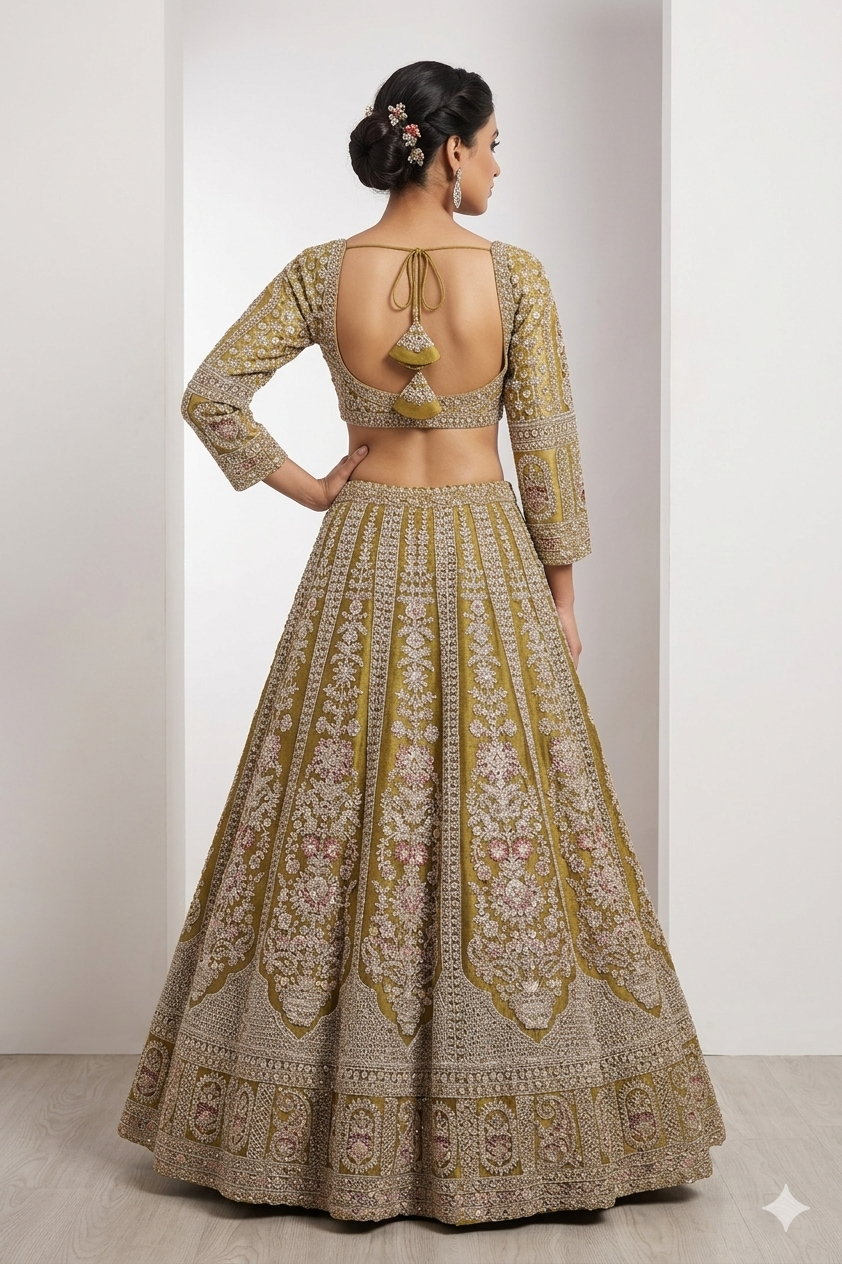 MEHENDI GREEN LEHENGA CHOLI