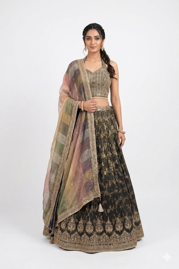 DARK GREEN LEHENGA CHOLI