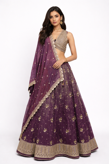 DARK PURPLE LEHENGA CHOLI