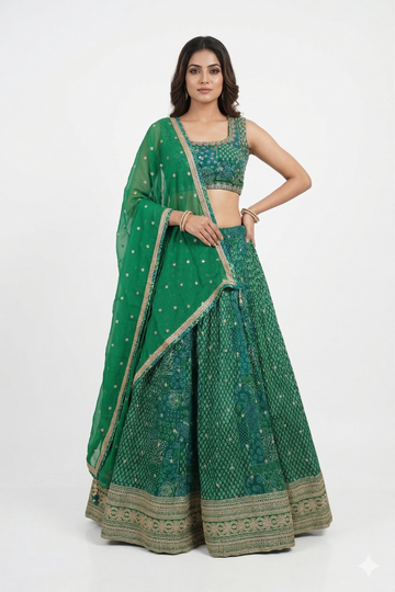 DARK GREEN LEHENGA CHOLI