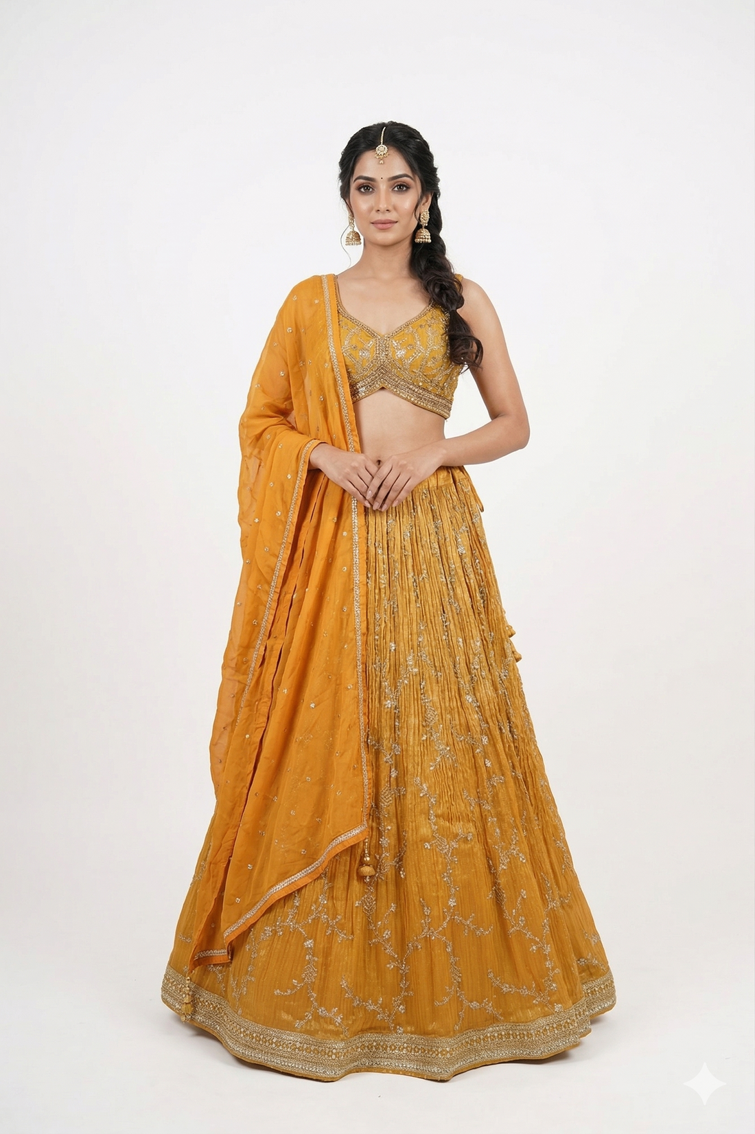 YELLOW GOLD  LEHENGA CHOLI