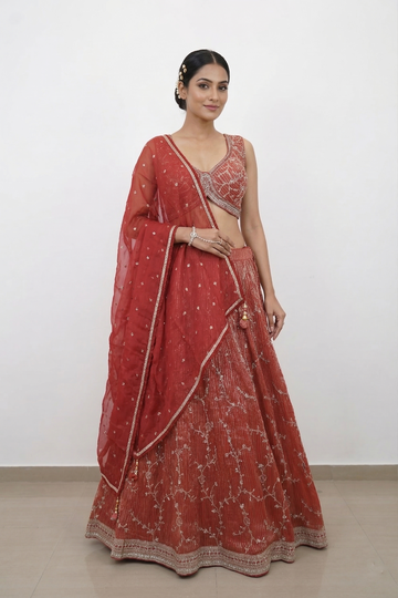 ROSY BROWN LEHENGA CHOLI
